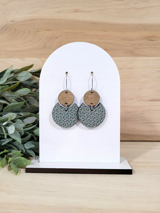 Evelyn Earrings - Olive dots