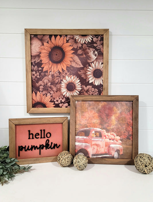 Sunflower | Pumpkin Truck - Fall Sign Bundle