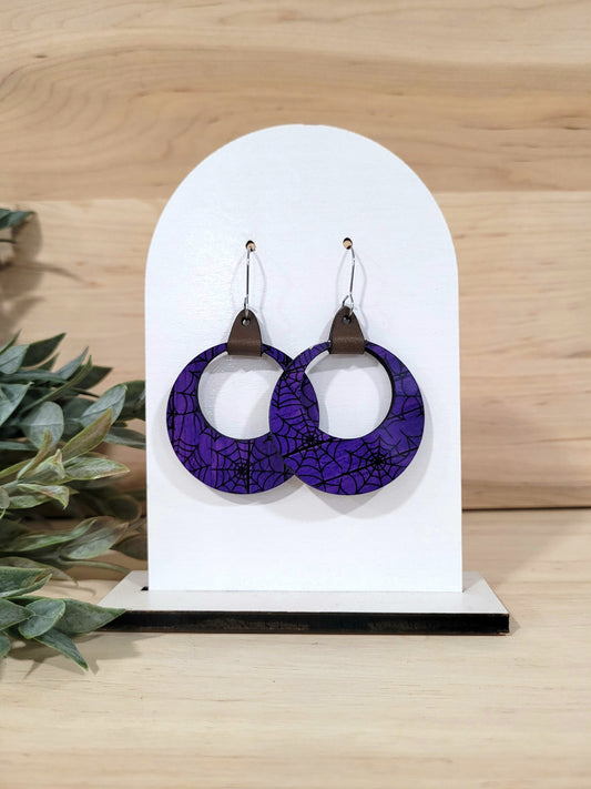 Grace - Purple Web Halloween Earrings