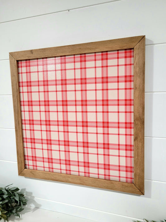Red Plaid Holiday Layering Sign