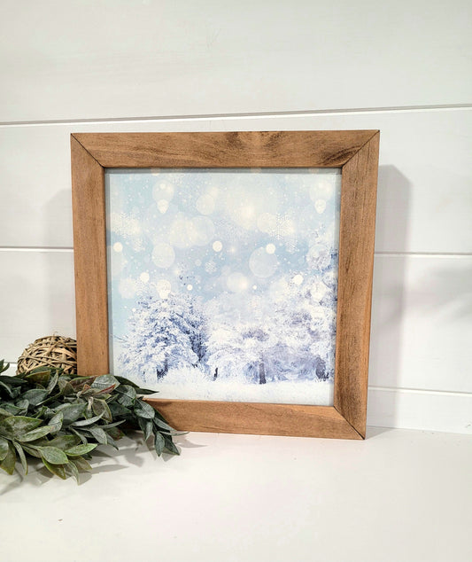 Snowy Trees Holiday Layering Sign