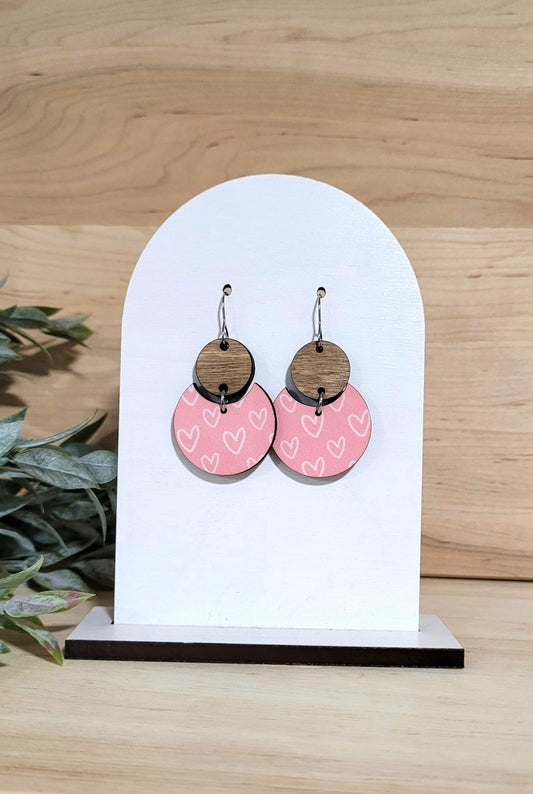 Evelyn - Pink Heart Valentine Earrings