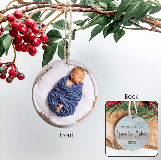 Baby's First Christmas Ornament with Photo
