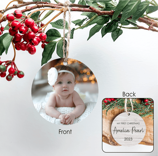 Baby's First Christmas Ornament with Photo