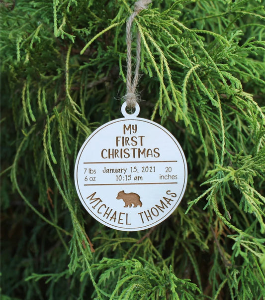 Baby's First Christmas Ornament - Bear